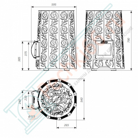 Печь для бани Violet Steel Short Pro (Grill’D)