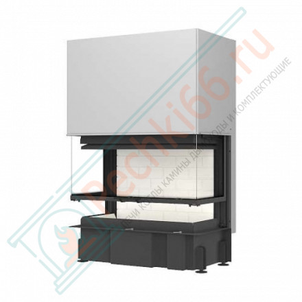 Топка Дельта 1000 B три стекла принтинг черный шамот (Экокамин)