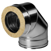 Отвод 90° с изол (НЕРЖ-321/0,8-НЕРЖ-439/0,5) d-300/380 (Дымок-Lux)
