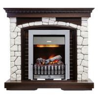 Электрический Каминокомплект Glasgow - Венге / Белый с очагом Brookline Black