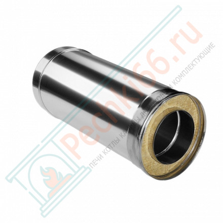 Сэндвич труба для дымохода L=500 (НЕРЖ-321/0,8-НЕРЖ-439/0,5) d-180/260 (Дымок-Lux)