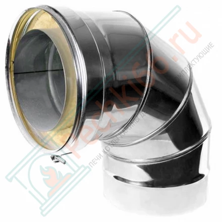 Сэндвич-отвод 90° (AISI-316L/0,8-AISI-304/0,5) d-120/220 (Craft-HF-50)