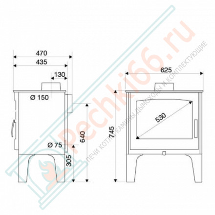 Чугунная печь-камин Gabin (Supra) до 150 м3