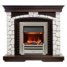 Электрический Каминокомплект Glasgow - Темный дуб / Белый с очагом Cavendish
