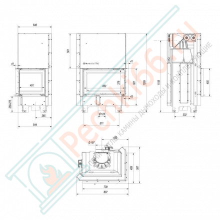Стальная топка MBM/P/BS/G/SG, гнутое стекло (Kratki)