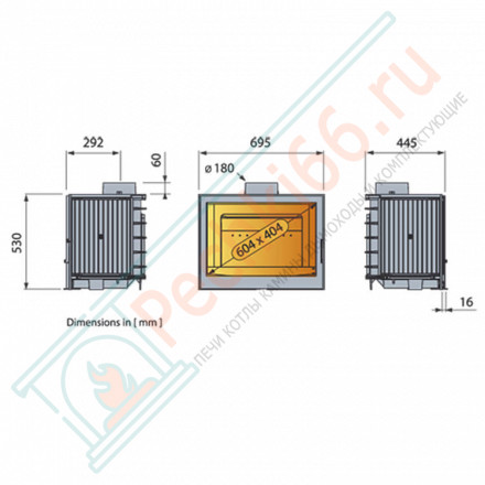 Чугунная топка LCI 007 GF Flat top (Liseo Castiron) 14 кВт