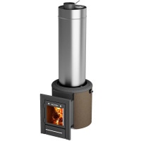 Печь для бани с баком для воды T.M.F Скоропарка 3 Inox Люмина Б черная бронза