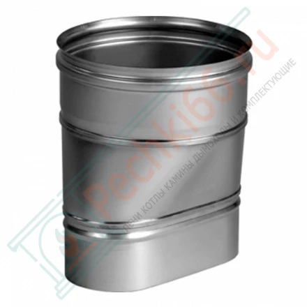 Переходник с овала на круг прямой VOG (AISI-321/0,8) 120х240мм, d-180 (Вулкан)