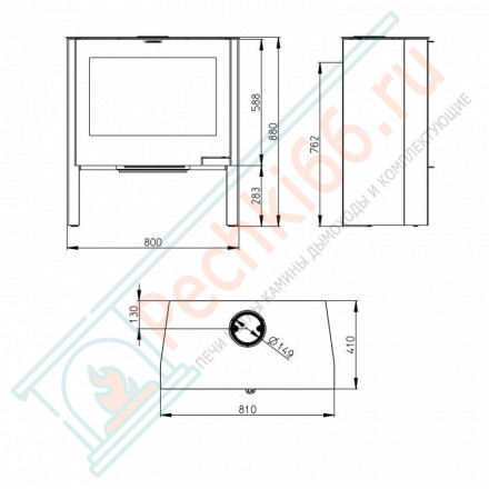 Печь-камин Riano металл (Romotop)