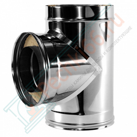 Тройник 90° V50R с изол (AISI-321/0,8-AISI-304/0,5) d-200/300 (Вулкан-Cerablanket)