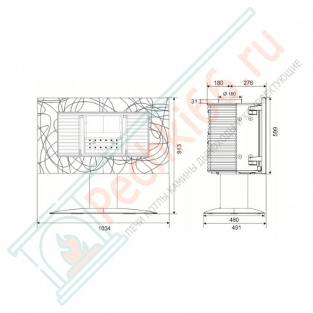 Печь-камин SYMPHONIA (INVICTA)