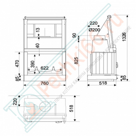 Каминная топка 168C (Supra)