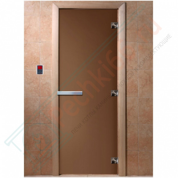 Дверь стеклянная для бани, бронза матовая 1700х700 (DoorWood) в Саратове