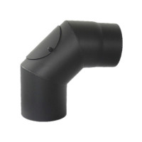 Отвод 90° с ревизией, черный d-120 (КПД)