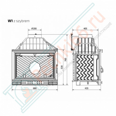 Чугунная топка W1 (Kaw-Met)