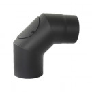 Отвод 90° с ревизией, черный d-150 (КПД)