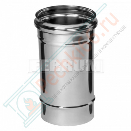 Дымоход L=0,25м (НЕРЖ-430/0,8) d-130 (Ferrum HF)