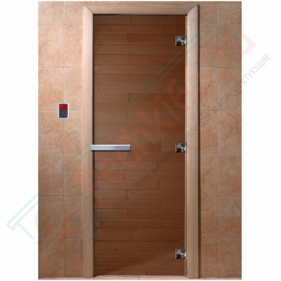 Дверь стеклянная для бани, бронза прозрачная, 1800х700 (DoorWood) в Саратове