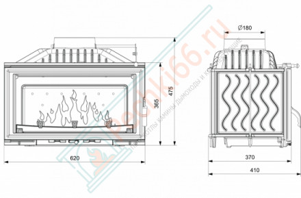 Каминная топка W16 Eco 9,4 kW (Kaw-Met)