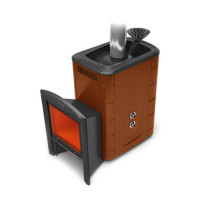 Печь для бани Гейзер 2014 Inox Витра ЗК ТО терракота (T.M.F) до 18 м3