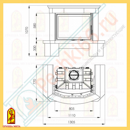 Облицовка Палермо 800, бежевый, бежево-коричневый (Мета)