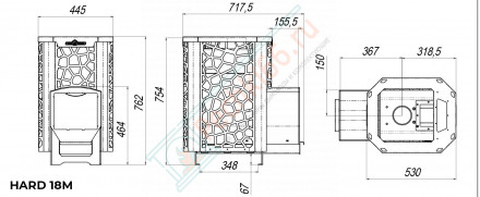 Печь банная PROHARD 20M Саванна, панорама (Сталь-Мастер)