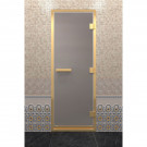 Стеклянная дверь для хамама в золотом профиле, сатин 180х70 (по коробке) (DoorWood)