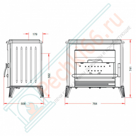 Печь-камин LE MODENA антрацит (INVICTA)