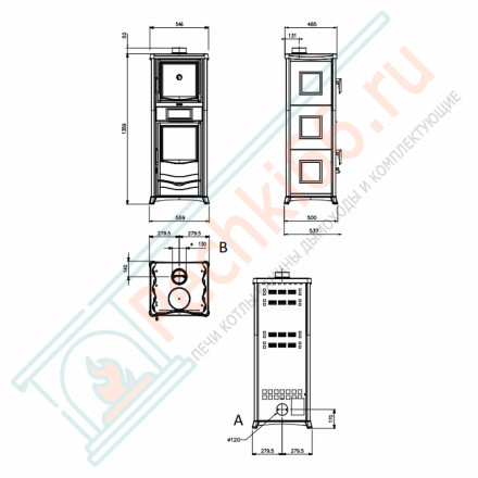 Печь с варочной поверхностью Rossella Plus Forno, цвет бежевый (La Nordica)