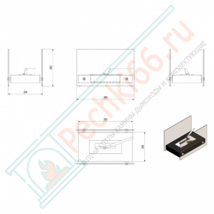 Биокамин Hotel mini, черный (Kratki)