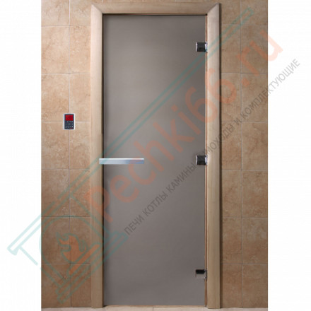 Дверь стеклянная для бани, сатин матовый, 2100х900 (DoorWood)