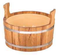 Шайка двуручная 12л. с пластмассовой вставкой, Дуб (Woodson)