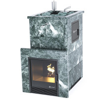 Печь для бани Геленджик-М2 в змеевике с открытым верхом (ИзиСтим)