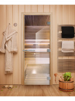 Дверь для бани и сауны Эталон, прозрачная 10мм, 190х70 см (по коробке) (DoorWood)