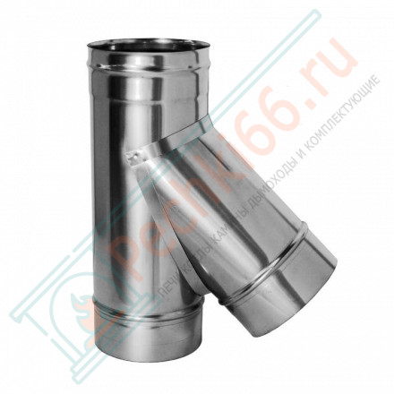 Тройник 45° без изол (НЕРЖ-321/0,8) d-130 (Дымок-Lux)