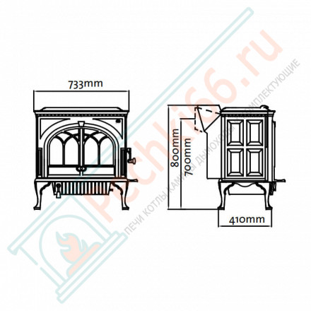 Чугунная печь F600 BP (Jotul)