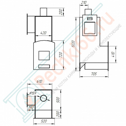 Печь для бани из нержавеющей стали № 06Н 20 (Тройка) до 24 м3