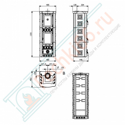 Печь-камин Gaia Forno, цвет бежевый (La Nordica)