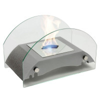 Биокамин настольный мост M, серебро (LuxFire)