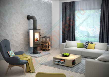 Печь-камин KOZA AB/S/N/DR/KAFEL, черный (Kratki)