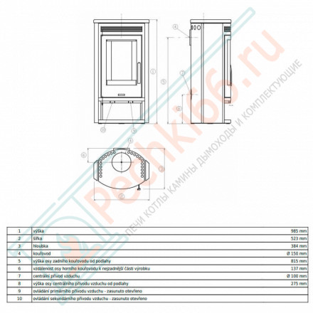 Печь-камин Arktis 4, серая сталь (ABX)