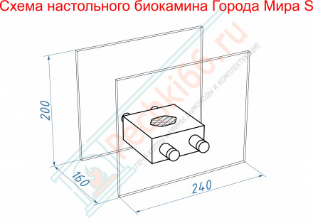 Биокамин Токио S, красный (LuxFire)