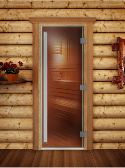 Стеклянная дверь для бани Престиж PRO, бронза 1900х700 (DoorWood) в Саратове