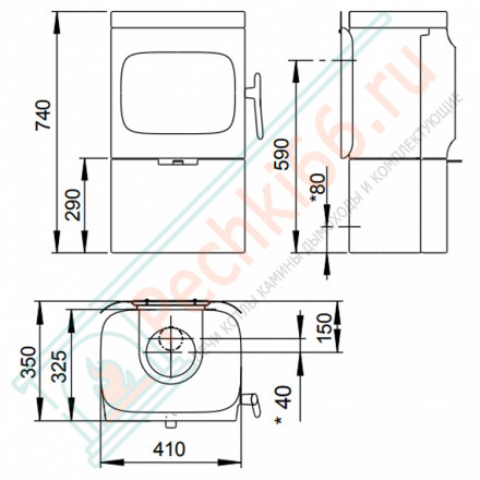 Чугунная печь-камин F 105 R B BP, стеатит (Jotul)