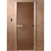 Дверь стеклянная для бани "Теплая ночь" бронза матовая 1900х700 (DoorWood) Дверь стеклянная для бани "Теплая ночь" бронза матовая 1900х700 (DoorWood)