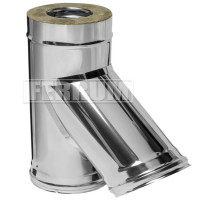 Сэндвич тройник 45° (НЕРЖ-430/0,8-НЕРЖ-430/0,5) d-160/250 (Ferrum HF)