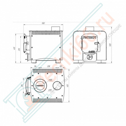Отопительная печь Patriot 200, черный (Grill’D) до 200 м3