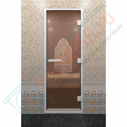 Стеклянная дверь DoorWood Хамам Бронза 2100х700 (по коробке)