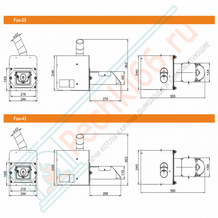 Пеллетная горелка Fox 43 с бункером 300 л (Zota)