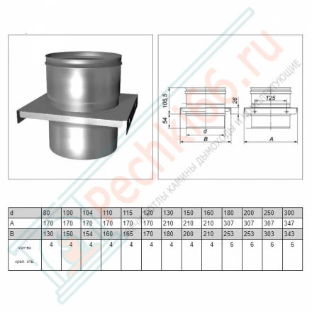 Опора без изол (AISI-321/0,8мм) d-250 (Вулкан)